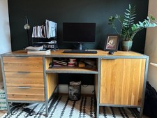 Oak Furniture Land Computer Desk With Tall Unit. Brooklyn Range.
