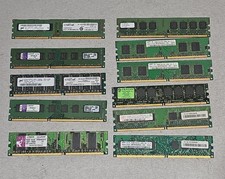 Lot of 12 Mixed 512MB-2GB DDR2 Desktop RAM Modules Various Brands and Models