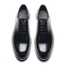 Mens Round Toe Lace Up Casual Workwear Real Leather Business Shoes Formal Hot