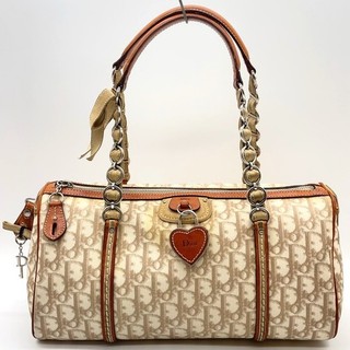 Christian Dior Trotter Romantique PVC Leather Beige Chain Shoulder Bag NS071189