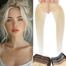 Lace Hairline Topper Toupee Remy Human Hair Cover up Forehead Hairpiece 13"x14"