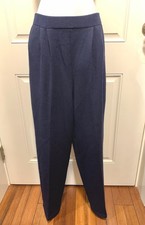 St. John Knit Pants Wide Leg Navy Size 10 VERY GOOD CONDITION