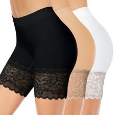 3 Pack Lace Slip Shorts for Women Under Dresses, Seamless Anti Chafing Summer...