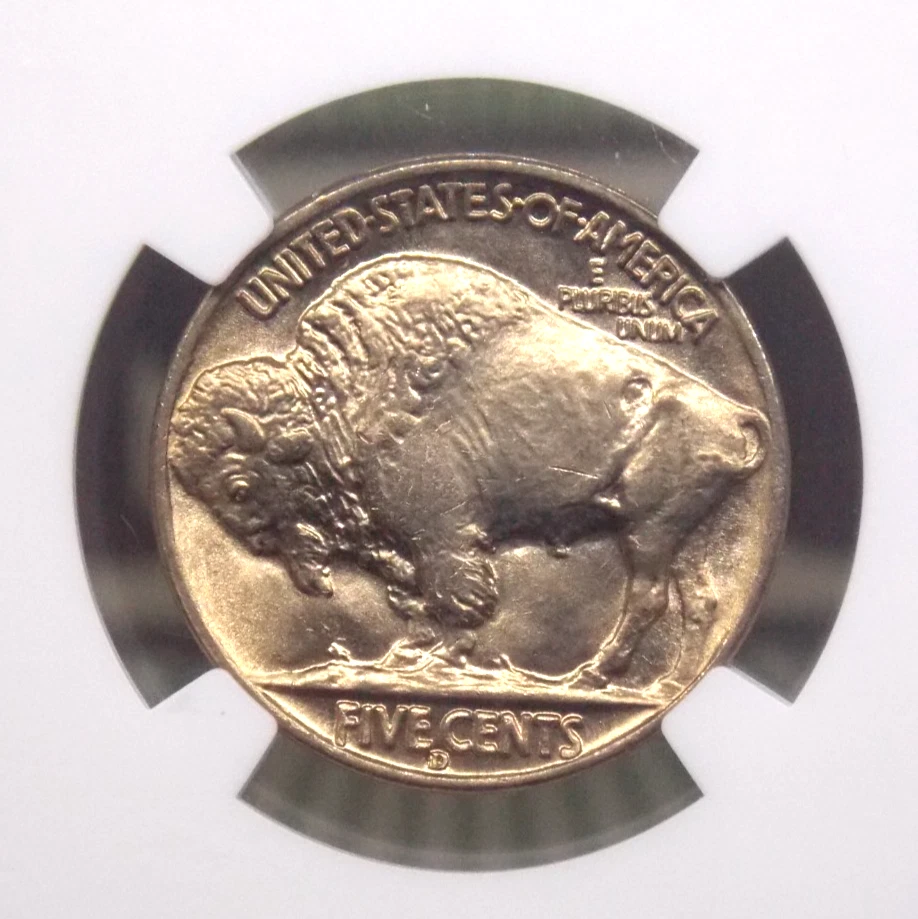 1938 "D/D" Indian Head BUFFALO Nickel 5c NGC MS66 #055 Gem BU Unc ECC&C, Inc. - Image 2 of 4