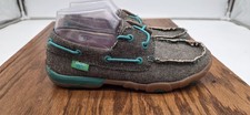 Twisted X Women's WDM0085 Eco Tweed Driving Moc Loafers Gray Teal Size 7M