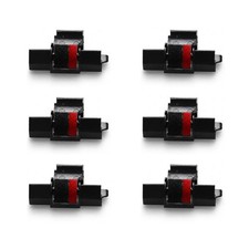IR-40T Calculator Ink Rollers 6 Pack Black Red No Smudge Fits for Casio HR-170L