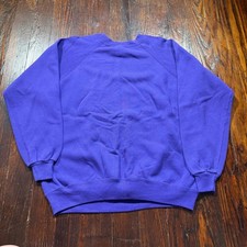 Vintage 90s Hanes Sweatshirt Mens XL Purple Blank Raglan Made in USA