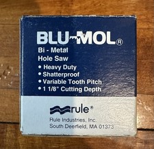 Blu-Mol 1-3/4” Bi-Metal Hole Saw 1-1/8" Cutting Depth Variable Tooth Pitch USA