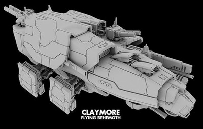 Full Spectrum Dominance Conglomerate Claymore 6mm scale 3d printed miniature