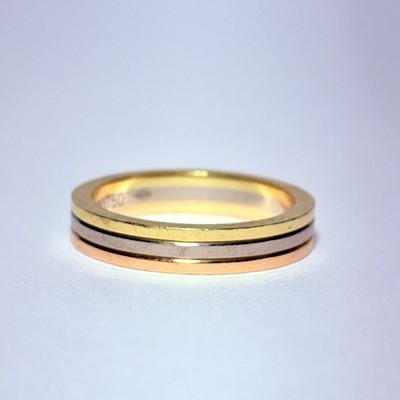 Vendome Louis Cartier 18K Tri Tone Gold 3.5mm Size US 5 EU 50 Band