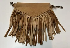 One Of A Kind Leather Tan Boho Fringe Crossbody Hippie Bag Buffalo Gal Designs