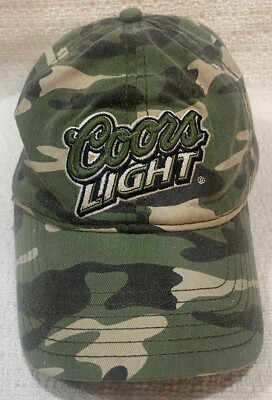 Coors Light Adjustable Camouflaged Hat Ball Cap by Captiv8 Preowned