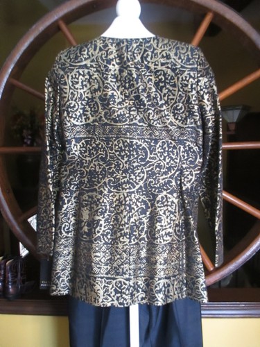 NWT Dana Buchman 4  / S  100% Silk Black & Gold  Pant Suit Jacket & Pants - Picture 9 of 10