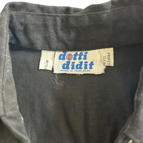 Giacca e pantaloni denim vintage anni 70 DOTTI DIDIT ricamati rosa nero perla snap glam - Foto 8 di 24