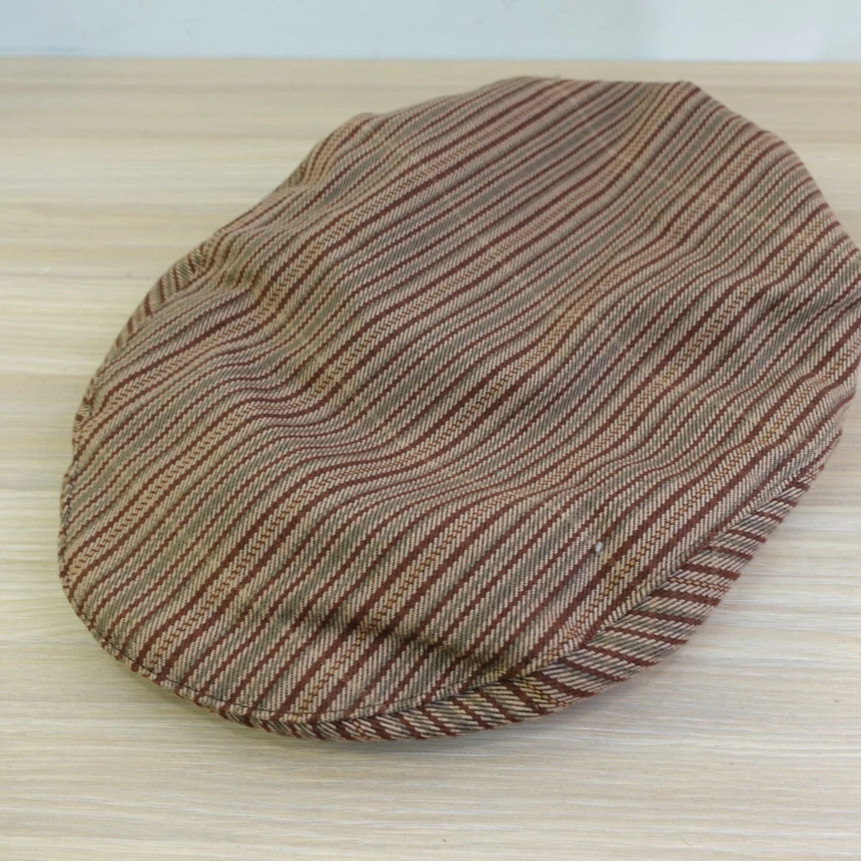 Gorra plana a rayas vintage de los 90 OLD NAVY para hombre L XL marrón hiedra pico de pato COMPAÑÍA EXCEDENTE Foto 3 de 4