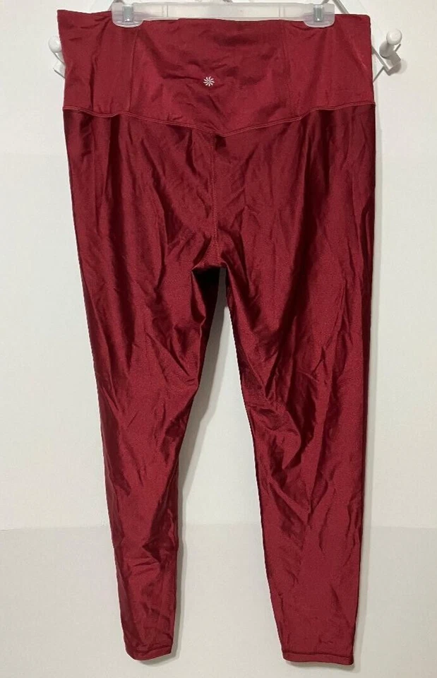 Athleta Elation Brillo Talla 2X Mujer Rojo Profundo Leggings Gimnasio Yoga Ropa Activa Foto 3 de 4