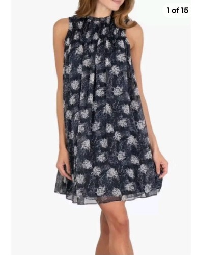 Joie Ltd Edition S Sleeveless Sheer Mini Dress Baltic Print Women's NWT $348