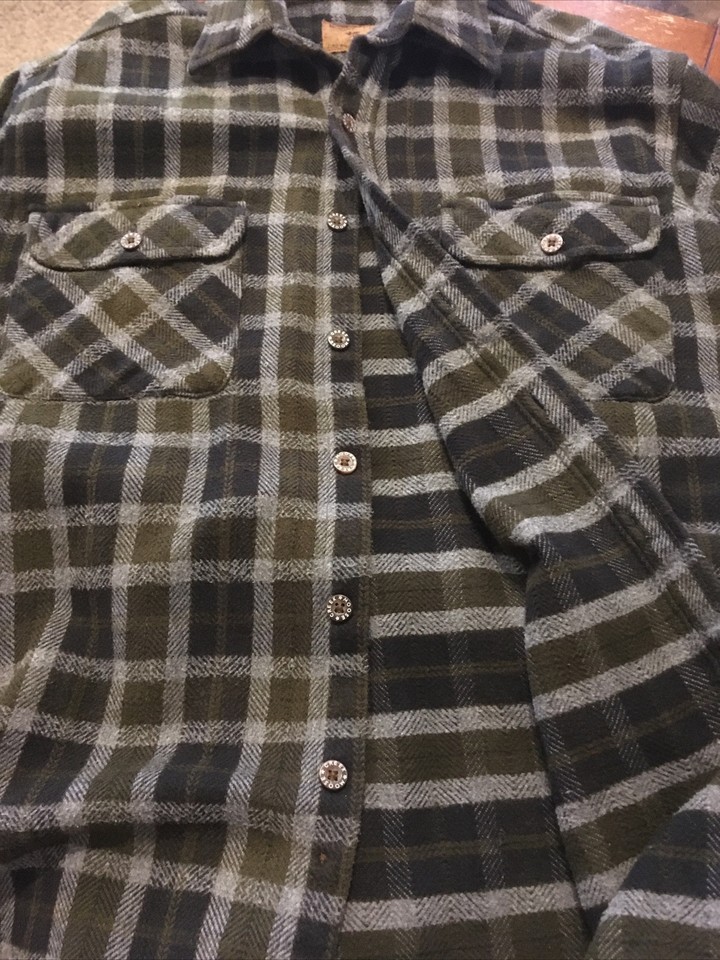 Moose Creek Legendary Clothing Men’s Large L Wool Blend Plaid Button
