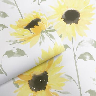 Watercolour Sunflowers Wallpaper Floral Summer Garden Catherine Lansfield 206521