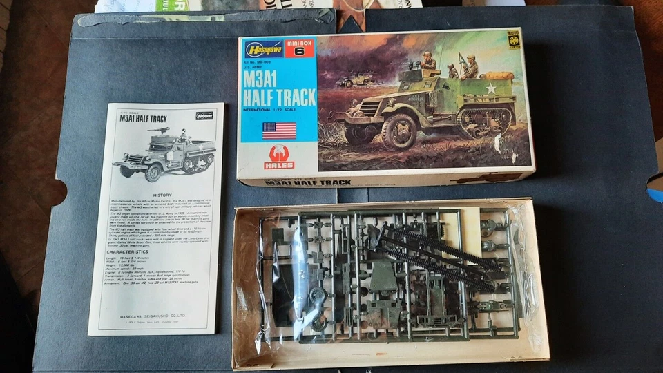 M3A1 HALF TRACK Hasegawa 1/72 Mini Box 6 modellismo mezzi militari - Immagine 2 di 4