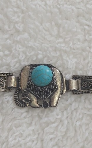 Silver Elephant Bracelet Blue Accent Jewelery Chain Gift Good Luck - Picture 8 of 13
