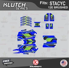 Graphics Kit for  STACYC 12E Brushed Electric Bike Klutch-blue