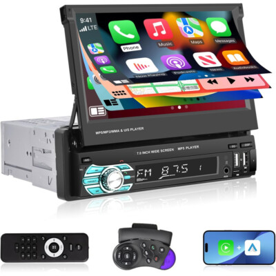 Autoradio 1 DIN 7'' Bildschirm Apple Carplay Android Auto Navi Bluetooth AUX USB