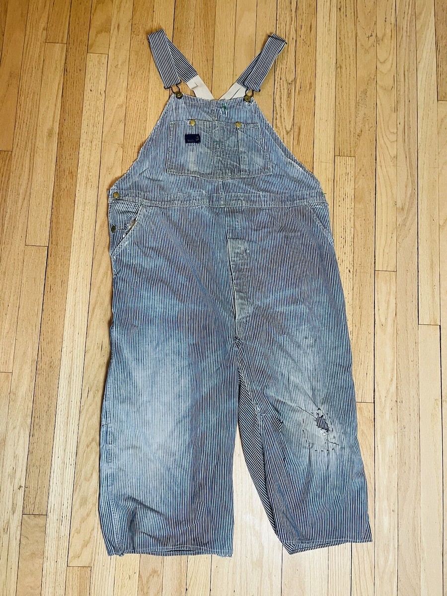 1960s Vintage Oshkosh B'Gosh Railroad Stripe Low-Back 1960s Vintage Oshkosh B'Gosh Railroad Stripe Low-Back