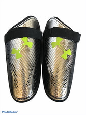 Under Armour Shin Guards Soccer Silver Hook &...