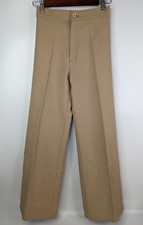 Vintage 70s Levi's Juniors Beige High Rise Straight Leg Trouser Pants Size 7