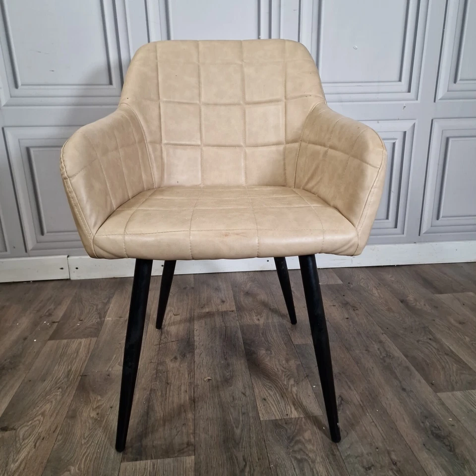 Retro Atomic Tub Chair Vintage Mid Century Style Desk Seat - Faux Leather Vinyl - Image 4 of 4