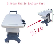 USA Stock Trolley Cart for Portable Ultrasound 3 Holes with Rotating Wheel New
