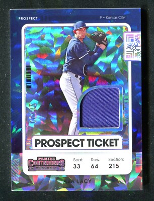 2021 Panini Contenders Prospect Ticket Jerseys Cracked Ice Asa Lacy 18/23 Royals