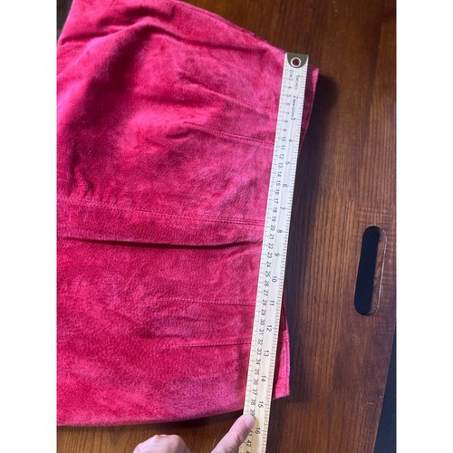 Lápiz Vintage Margos Cuero Gamuza Rojo Frambuesa Ajustado Talla 11 Western Y2K - Imagen 4 de 8