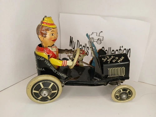 1920's Marx Car Lizzie of the Valley XO-7-11 RARE "4 Wheels No Brakes" Wind-Up