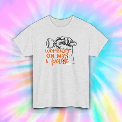 Working on My 6 Pack Shirt | Funny Beer Lover Graphic Tee | Drinking Gift S-5XL
