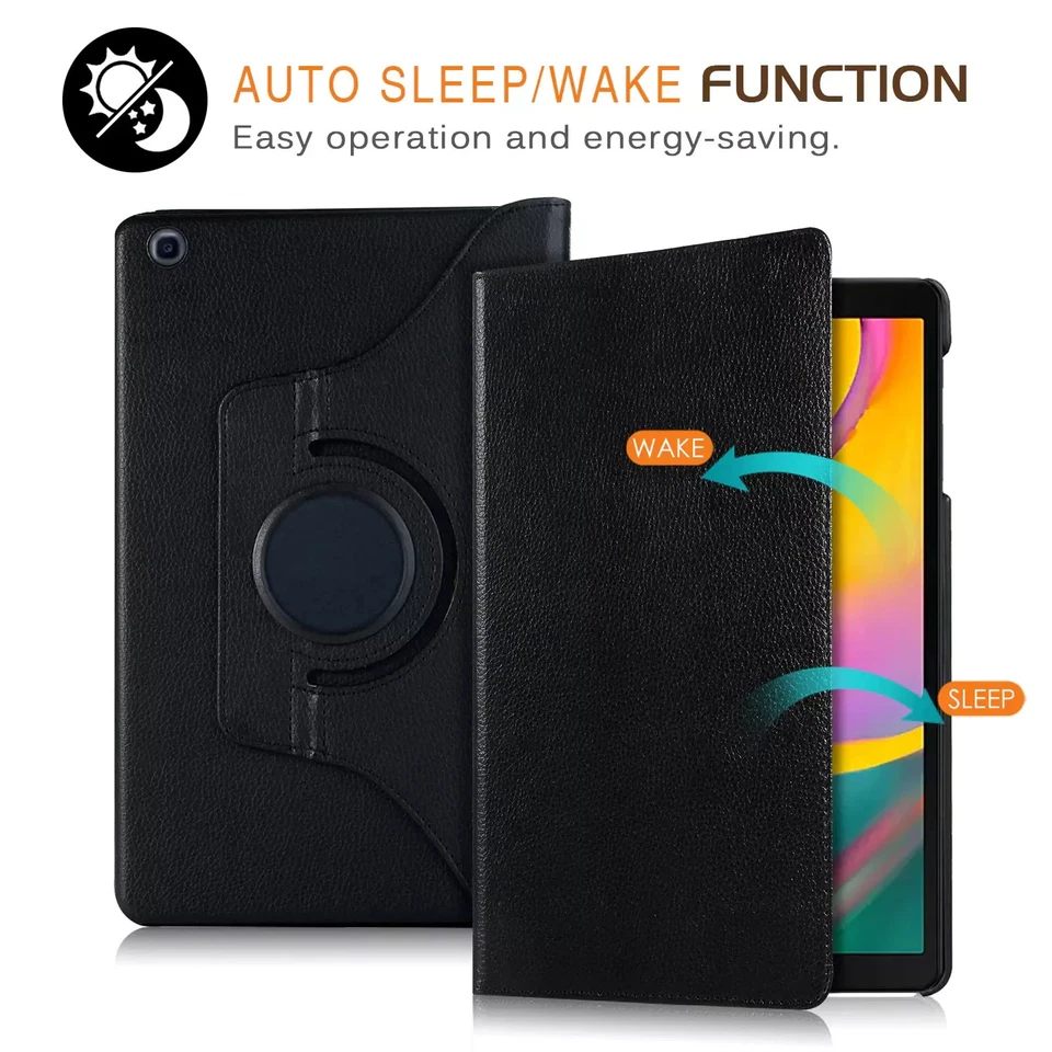 360 Rotating Smart Leather Cover Case For Samsung Galaxy Tab A 10.1 SM-T510 T515 - Image 3 of 4