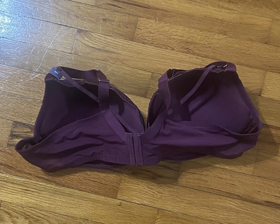 Бюстгальтер на косточках Cacique Max Boost Plunge размер 50 D темно-бордовый/черный новый с ценниками - Изображение 4 из 4