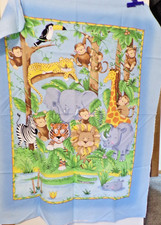 2006 MONKEY/LION/GIRAFFE/TIGER/ZEBRA/ELEPHANT/CROC COTTON FABRIC PANEL 36 x 44
