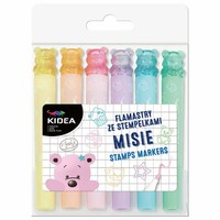 Flamastry Dwustronne Ze Stempelkami Misie Kidea 6 KoloróW Derform