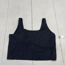 Old Navy Active Sports Bra Womens 2X Black Powersoft Light Support Go-Dry Ribbed