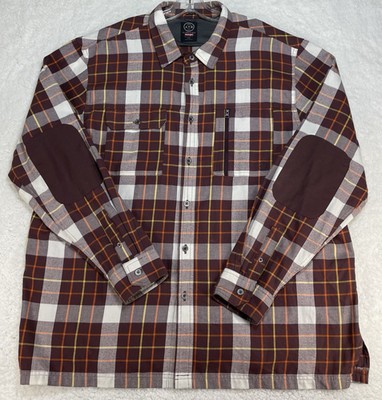 Wrangler ATG Shirt Men 2XL Red Plaid Flannel Recycled Polyester Long Sleeve