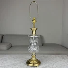 Beautiful Vintage Waterford crystal Cut Brass Rare Pattern 29” Large Table Lamp