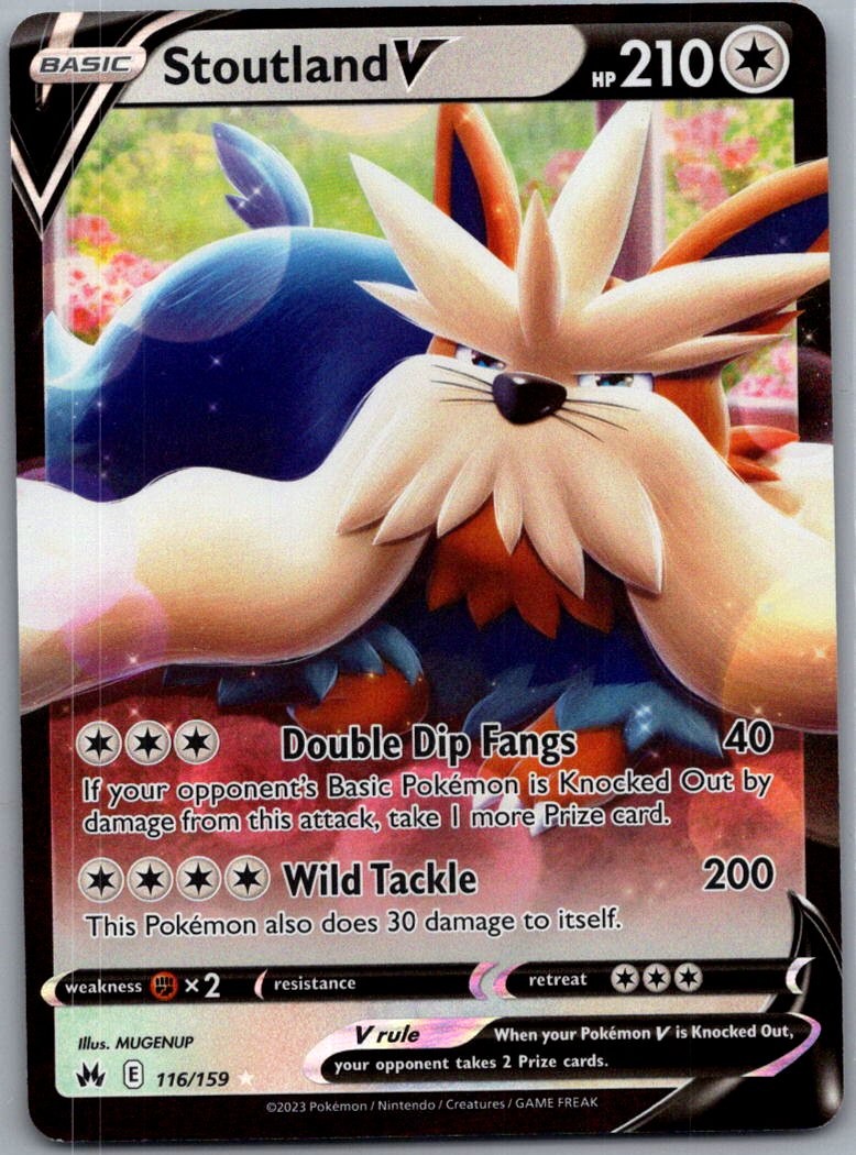 Pokemon Stoutland V Holo Ultra Rare SWSH: Crown Zenith 116/159 NM