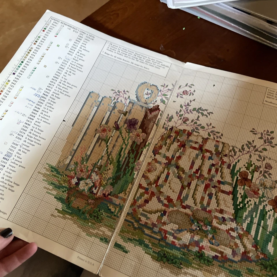 Leisure Arts SPRING REMEMBERED PART I Cross Stitch Leaflet Paula Vaughan quilt - Image 3 of 3