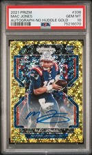2021 PANINI PRIZM AUTO-NO HUDDLE GOLD #336 MAC JONES ROOKIE RC 7/10 PSA 10