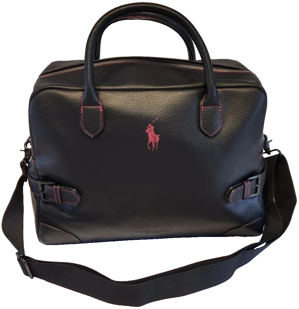 Ralph Lauren Fragrances Messenger Bag Black Faux Leather Travel
