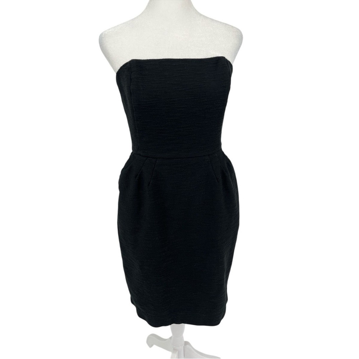 Lilly Pulitzer Dress Womens 2 Black Strapless Textured Cotton Spandex Blend  | eBay