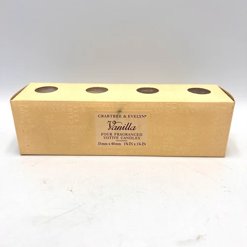 Vintage CRABTREE & EVELYN Vanilla Votive Candles 1998 Quatre Bougies Parfumees