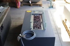 Chelsea Gas Fire Pit Table - 55" Rectangle Concrete | AMS Creations Natural Gas